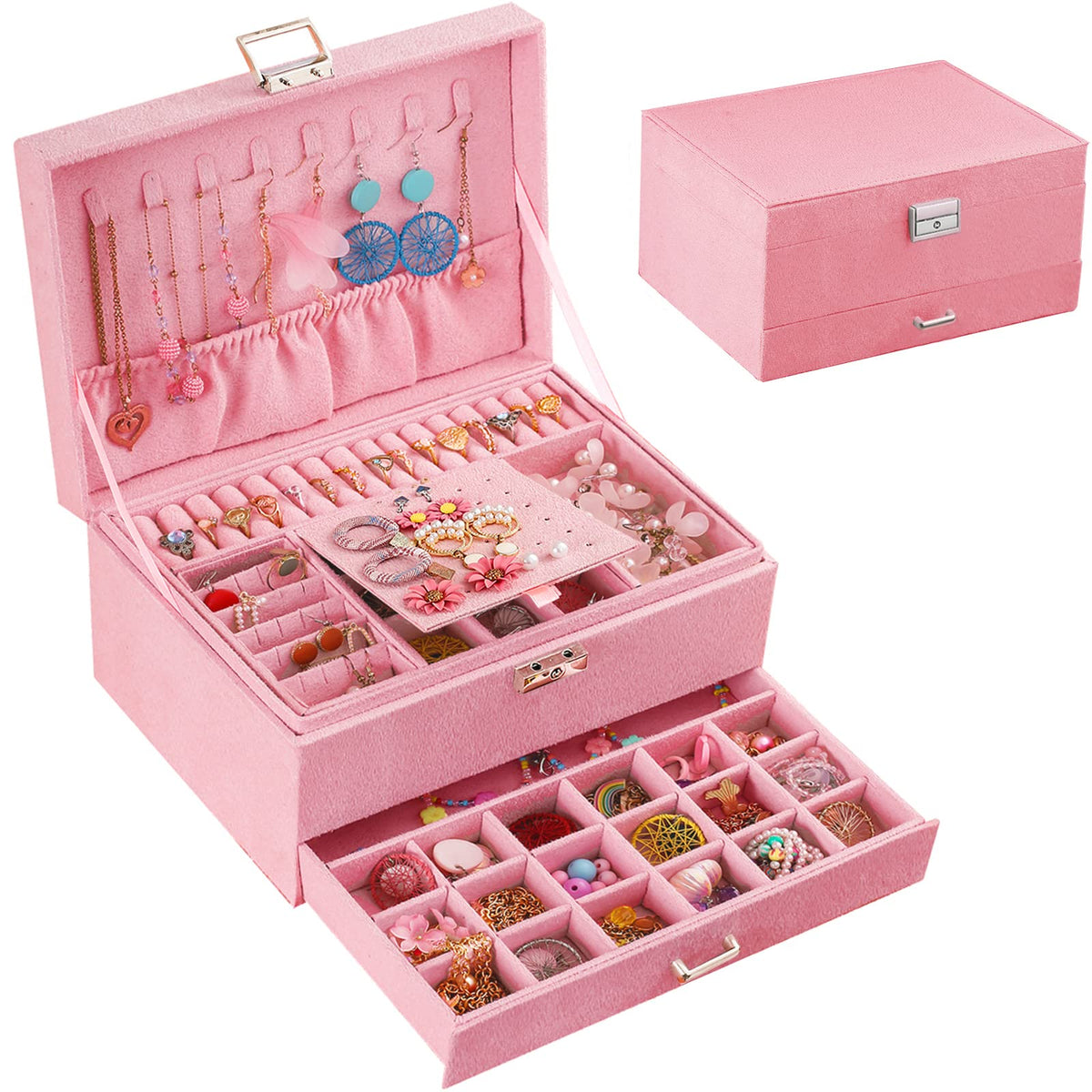 Blush Velvet Jewelry Box