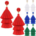 Christmas Tassel Dangle Earrings