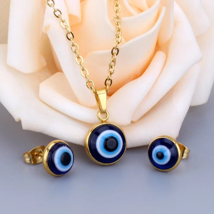 Evil Eye Pendant Jewelry Set