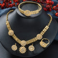 YM Gold Necklace Bracelet Ring Set