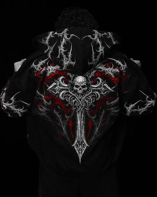 Observations Gothic Print Hoodie