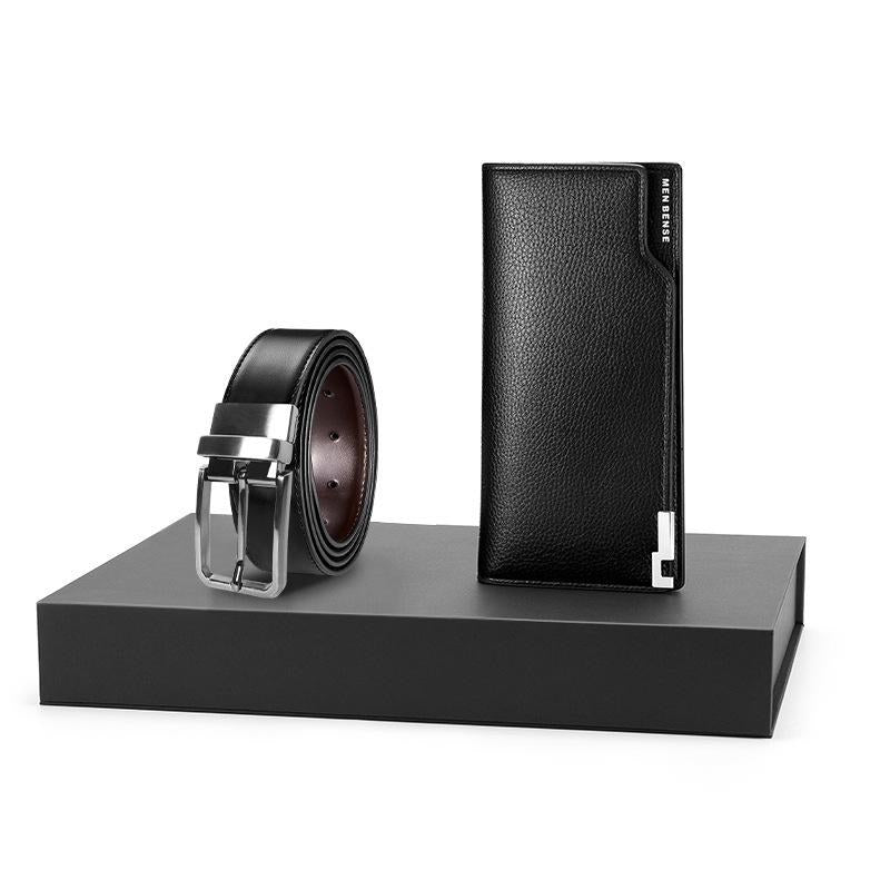 Leather Belt + Wallet Gift Set