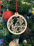 Personalized Christmas Snowflake Ball Ornament